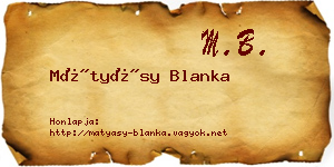 Mátyásy Blanka névjegykártya